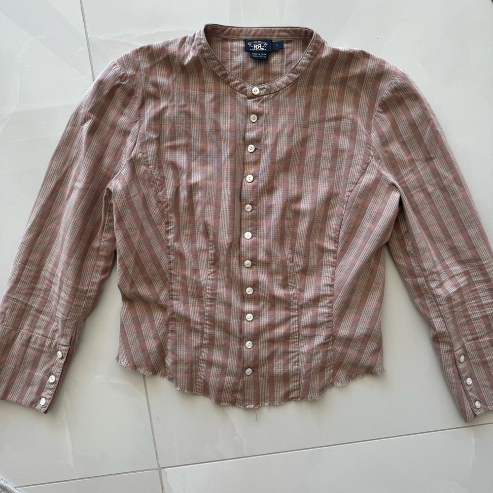 RRL Pink Striped Prairie Rancher L/S Blouse